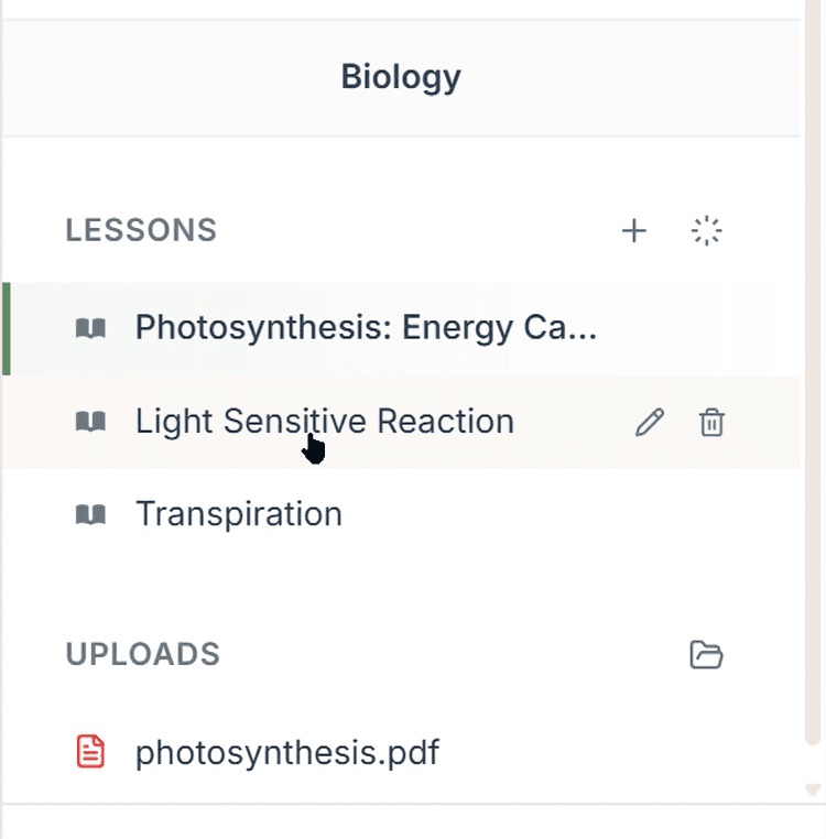 Add lesson interface